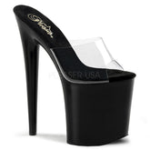 PLEASER FLAMINGO-801 Clear-Black Platform Slides - Shoecup.com